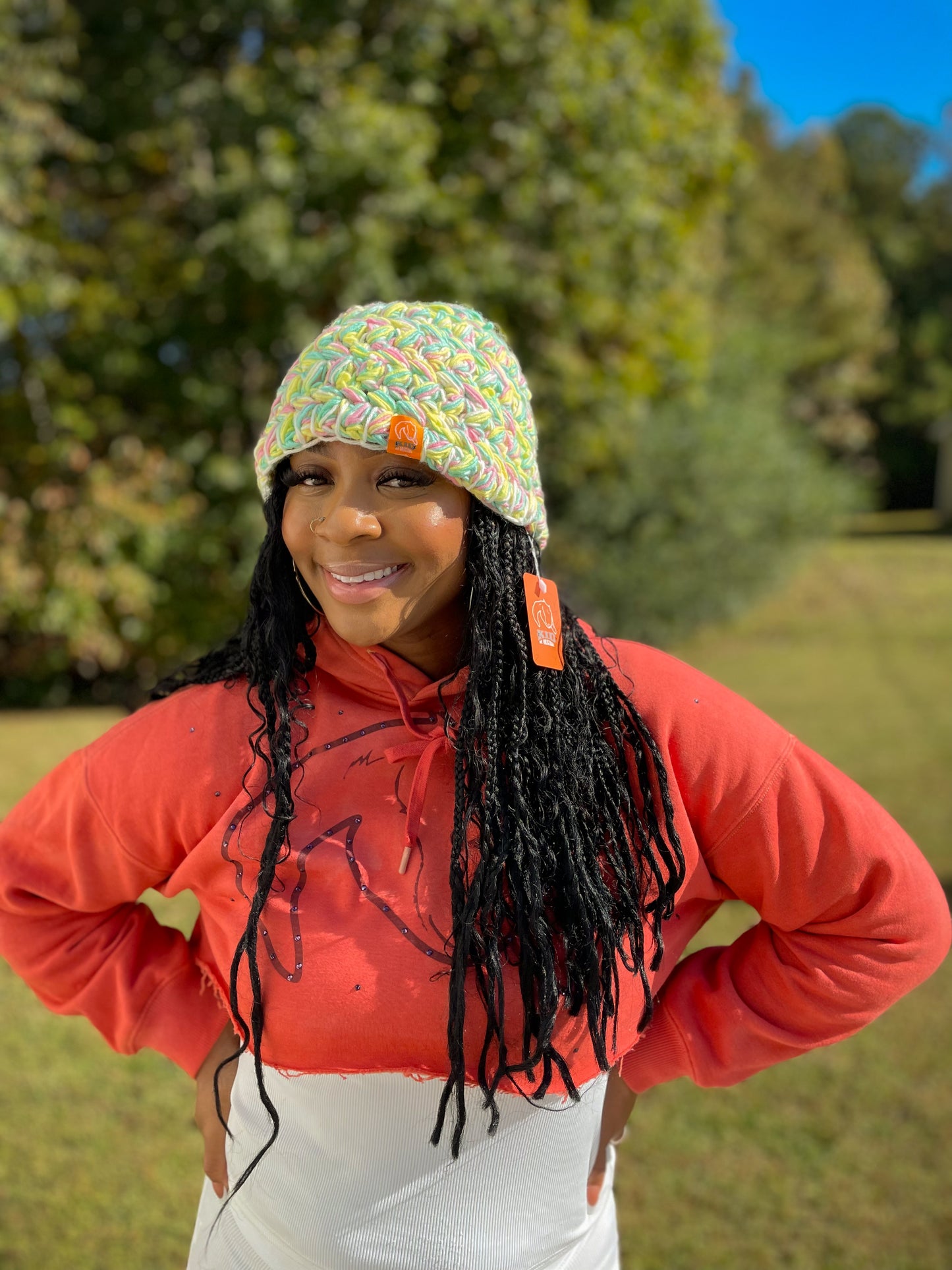 Green Apple Knitted Bucket Hat